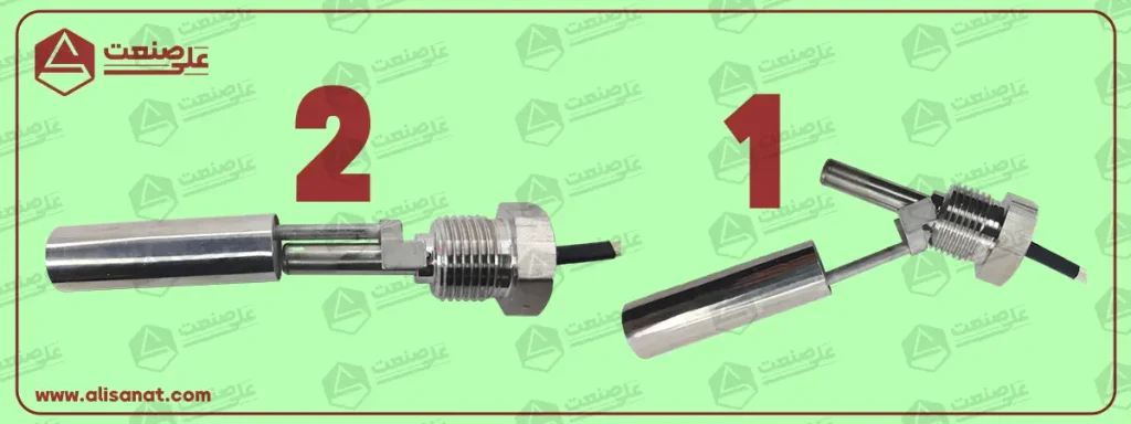 دو حالت فلوتر سوئیچ الاکلنگی استیل یکی در حالت باز و دیگری در حالت بسته است