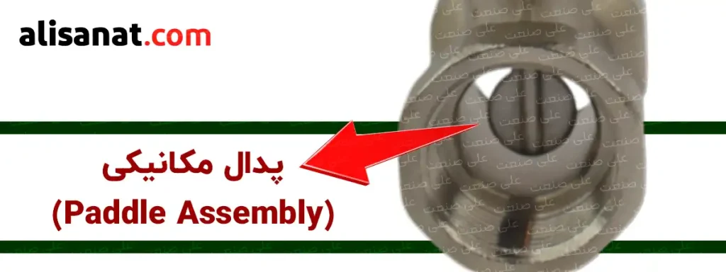 پدال مکانیکی در فلو سوئیچ خطی در یک فلو سوئیچ همانند یک اهرم ، حرکت مکانیکی سیال را به بخش الکتریکی انتقال می دهد