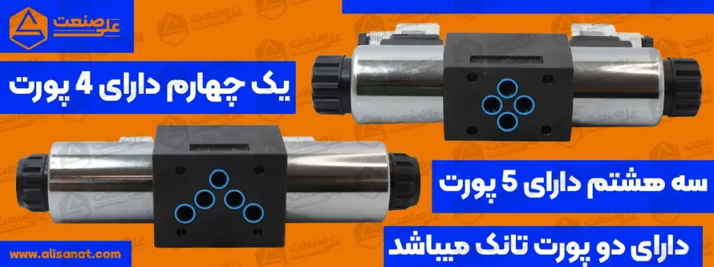 پورت های شیر برقی هیدرولیک یک چهارم و سه هشتم