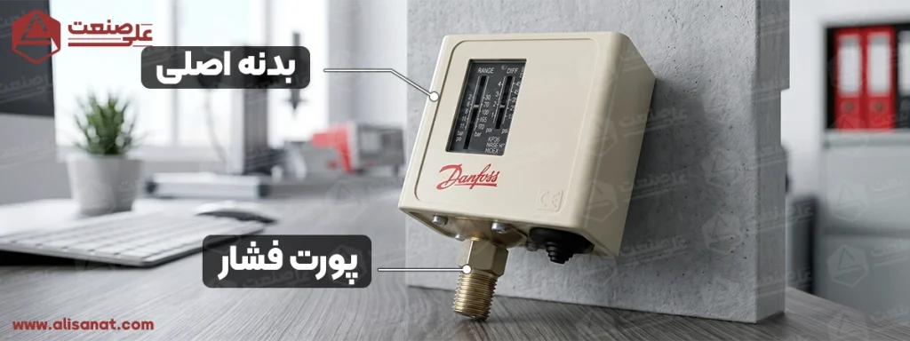 2 بدنه و کانکشن پوزت فشار پرشر سوئیچ دانفوس KP36